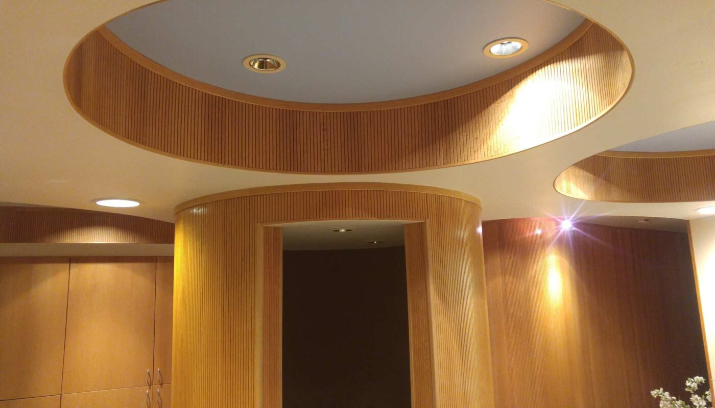 Solid wood red oak Tambour wall paneling